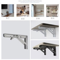 Supports d'étagère triangulaires en acier inoxydable poli de marque TCJH, à fixation murale en L, prix d'usine, pliables et flottants sur mesure