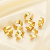 Nouvelle Mode Bagues Ouvertes Or Bijoux Femme Bague en Acier Inoxydable à Ouverture Unique avec Trou pour Accessoires Bijoux DIY