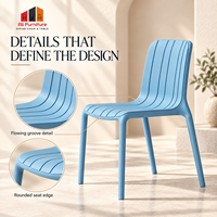 Chaise de salle à manger moderne en plastique PP avec dossier profilé, empilable, pour la maison, la cuisine, le café, le restaurant, l'intérieur et l'extérieur
