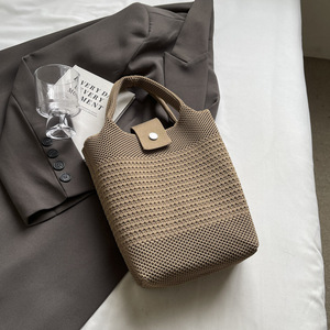 Minimalist <b>Knit</b> Tote <b>Bag</b> Ins Style Niche Women Handbag New Fashion Casual Shoulder Shopping <b>Bag</b> For Daily Outdoor Use - Product Image 5