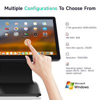 Système de point de vente à double écran de 15,6 pouces, tactile à 10 doigts, Intel I5/i7, 8 Go de RAM, 128 Go de SSD, haute vitesse, magasin de détail, restaurant, caisse enregistreuse