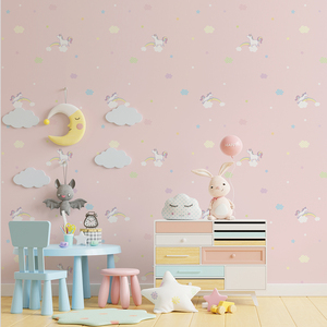<strong>Cute</strong> Cartoon Design PVC Home <strong>Wallpaper</strong> for Girls Room - Product Image 1