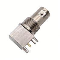 Connecteur BNC femelle à montage sur panneau, type à souder avec écrou de blocage, module RF, prise BNC à angle droit pour circuit imprimé