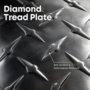 Diamond Pattern Aluminum <b>Metal</b> <b>Tool</b> Storage <b>Box</b>, Lockable Large Capacity Organizer <b>for</b> Truck Outdoor Workshop - Product Image 2