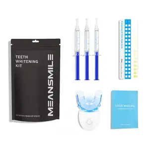 MEANSMILE meilleure vente Kit de blanchiment des dents rentable maison ensemble Logo personnalisé système de blanchiment des dents avec 3/5/10 Gels seringues