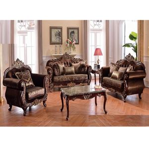 Juego de Sofás de Madera Tallados a Mano de Estilo Antiguo para el Hogar, Juego de Sofás de Madera de Lujo para Sala de Estar, Muebles de Sala de Estar Antiguos de EE. UU. - Product Image 1