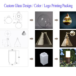 Đèn thả pha lê hình cầu đơn giản hiện đại, đèn chùm thủy tinh opal, chụp đèn hình cầu cho phòng khách, phòng ngủ - Product Image 3