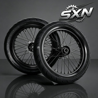Roues Sumo en aluminium CNC Sur-Ron Ultra Bee de 17 pouces avec moyeu Cush Drive, jante noire sans chambre à air, kit de course sur route