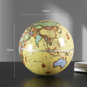 Globo Terráqueo Giratorio Automático de 15 cm con Energía Solar, Estilo Antiguo, Base de Cristal, Rotación Silenciosa de 360°, Decoración de Escritorio, Geografía - Product Image 3