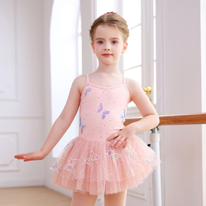 Vestido Tutú sin Mangas para Niñas, Diseño de Mariposa Brillante, Spandex de Alta Calidad, Ropa de Baile para Niñas, para Gimnasia y <span class=keywords><strong>Ballet</strong></span> - Product Image 1