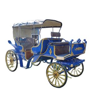 Carruaje romántico de caballos Vehículo recién casado Carro eléctrico de turismo con dosel Carro de caballos - Product Image 5