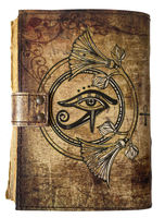 Carnet en cuir « Livre des sorts » avec papier à bords festonnés, Grimoire du Troisième Œil, Journal en cuir vintage, Livre des Ombres
