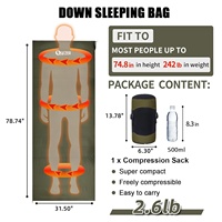 Sac de couchage rectangulaire en nylon haute densité 400T avec coutures anti-fuites pour le camping en basse température, idéal pour la famille et la chasse