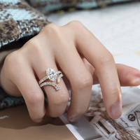 MSR-1763 Bague de Mariage Empilable en Or Véritable 10K 14K 18K avec Diamant de Laboratoire Ovale 2CT D VS2, Bague de Couple pour Femme 18K IGI