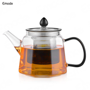 Tetera Cuadrada Ecológica de Vidrio de Borosilicato Alto con Tapa de Acero Inoxidable e Infusor de Acero Inoxidable - Product Image 2