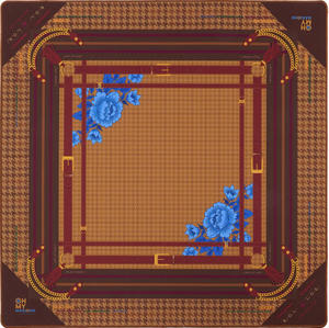 Tapis de Mahjong Portable de Luxe en Néoprène, Commande Minimale 1 Unité, Tapis de Mahjong Classique 33x33 Pouces à Carreaux Marine et Ivoire pour Mahjong Américain - Product Image 2