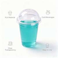 Gobelets à boissons froides avec logo personnalisé, gobelets en plastique transparent jetables avec couvercles pour bar à jus, fête et service de boissons froides