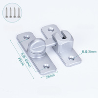 Loquet de porte en alliage d'aluminium massif, finition pulvérisée en plastique épaissi, pour usage domestique, 90 et 180 degrés, pour salle de bain, sans perçage
