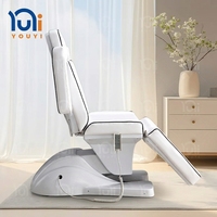 Table de massage électrique réglable en cuir PU, éponge haute densité durable, 3 moteurs, design incurvé pour salon de beauté, spa