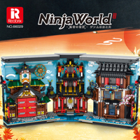 Reobrix 66029 Creativo y Famoso: El Libro del Mundo - Maqueta de Anime de Calle, Bloques de Construcción de Plástico DIY, Juguetes de Ladrillos