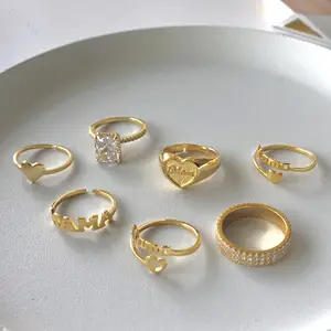 Dylam-Anillo de plata de primera ley y oro de 18 quilates para mujer, sortija ajustable, plata esterlina 925, chapado en oro de 18 quilates - Product Image 1