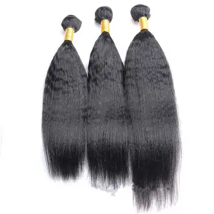 30 Inch Weaves Bundles Peruvian And Brazilian Human Hair Blend Bundles With Closure Yaki Straight Bundles Human Hair Extension