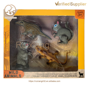 Vente en gros <span class=keywords><strong>PVC</strong></span> modèle animal jouet coffret cadeau comprenant éléphant orang-outan zèbre léopard dinosaure décoration de maison de jeu pour enfants - Product Image 2