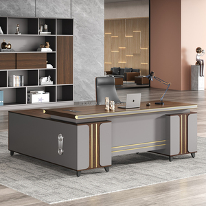 Escritorio de panel de madera de lujo moderno de alta calidad personalizado, muebles de oficina extensibles para el hogar o Gerente Ejecutivo Boss CEO - Product Image 2