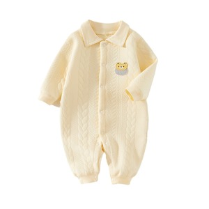 Body Térmico para Bebé, Algodón Puro, Ropa de Primavera y Otoño para Recién Nacido, Mono Unisex de Punto con Parche de Oso - Product Image 5