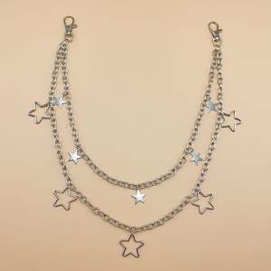 REWIN moda Punk çift katmanlı kadın gümüş Metal bağlantı yıldız Charm vücut zincir kemer bayanlar bel kot elbise için zincir kemer - Product Image 6