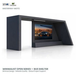 <span class=keywords><strong>Abri</strong></span> d'autobus moderne d'alliage d'aluminium avec les caissons lumineux imperméables de la publicité - Product Image 1