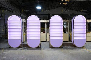 Vitrine de présentation personnalisée pour produits de soin de la peau, meuble de magasin tendance pour la beauté, les ongles et les cils, avec éclairage LED, étagères de présentation cosmétiques - Product Image 2