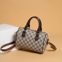 Sac de luxe de créateur, style vintage, sac Boston, imprimé monogramme classique, mini sac à main en forme de baril avec poignée supérieure et bandoulière, Luis GG