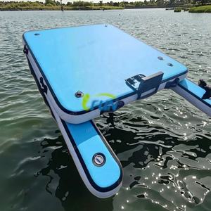 Plateforme flottante gonflable <span class=keywords><strong>en</strong></span> vinyle bleu, fabrication directe d'usine, avec pompe à air et kit de réparation, pour bateau de pêche <span class=keywords><strong>en</strong></span> <span class=keywords><strong>mer</strong></span>, conception Drop Stitch - Product Image 2