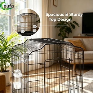Cage d'élevage pratique pour oiseaux de compagnie, grande cage à pigeons en acier inoxydable à double couche, cage à oiseaux en métal pour l'intérieur - Product Image 6