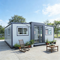 Maison conteneur mobile extensible Suihe 40 pieds, 2/3 chambres, design respirant, style moderne du milieu du siècle, salon de supermarché