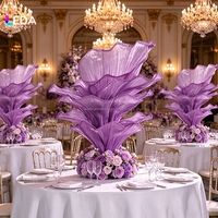 Grandes fleurs artificielles géantes en organza colorées LEDA pour centre de table de mariage, accessoires pour fêtes et événements