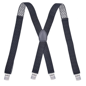 Doumeng Adulto Hombres elástico 4-clip X-type negro Clip <span class=keywords><strong>de</strong></span> cuero vestido <span class=keywords><strong>tirantes</strong></span> - Product Image 6