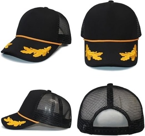 Wholesale Custom Logo Oak Leaf Foam Mesh Trucker <b>Hat</b> Unisex Breathable Baseball <b>Cap</b> with Rope for Nautical Enthusiasts - Product Image 2