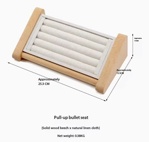 Environment Protection Stackable Jewelry Trays Solid Wood Microfiber Jewelry Display Stand - Product Image 5