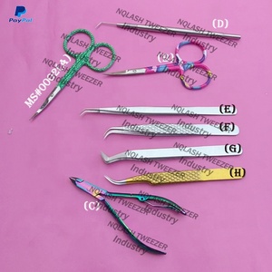 Professional <b>Rainbow</b> Color Eyebrow Tweezers / Lash Flat Tip Beauty Brow Tweezers Stainless Steel Custom Logo - Product Image 4