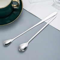 Cuillère à glace en acier inoxydable 304 à long manche, finition miroir, agitateur créatif pour cocktails et miel, petite cuillère distinctive pour ingénieurs