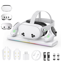 Accesorios de Realidad Virtual de Alta Calidad Compatibles con Meta Quest 2/3/3s, Base de Carga con Cable RGB para VR