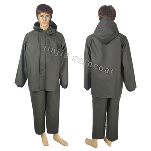 Vente en gros Veste <span class=keywords><strong>de</strong></span> <span class=keywords><strong>pluie</strong></span> robuste avec pantalon/salopette Combinaison <span class=keywords><strong>de</strong></span> <span class=keywords><strong>pluie</strong></span> en PVC polyester Vêtements <span class=keywords><strong>de</strong></span> <span class=keywords><strong>pluie</strong></span> pour le travail et la pêche pour pêcheur - Product Image 6