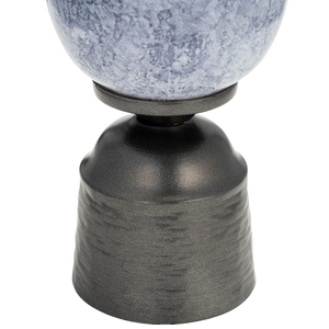 Vaso in vetro Coastal con base in metallo, vaso decorativo per fiori, per soggiorno, ufficio, camera da letto, tavolo - Product Image 3