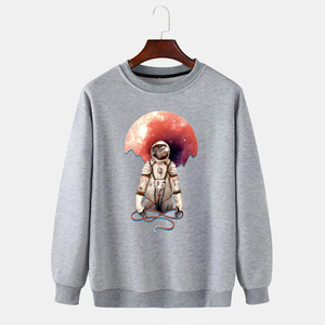 เสื้อสเวตเชิ้ตหนานุ่มปี 2026 แบบไม่มีลาย พิมพ์โลโก้ได้ตามต้องการ ทรงโอเวอร์ไซส์ คอกลม ผ้าเฟรนช์เทอร์รี่ สำหรับผู้ชาย - Product Image 2