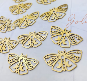 Mode acier inoxydable creux insecte papillon lune pendentif collier personnalisé plaqué or 18 carats couleur senior femmes charme collier - Product Image 3