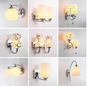 Moderno doppio <span class=keywords><strong>braccio</strong></span> LED muro <span class=keywords><strong>applique</strong></span> 12V vetro bianco <span class=keywords><strong>con</strong></span> telecomando corpo decorativo in ferro per soggiorno Hotel ristorante - Product Image 6