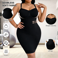 Robe gainante sportive respirante sans couture à bretelles spaghetti pour femme grande taille, contrôle du ventre et remonte-fesses, marque privée, vente en gros
