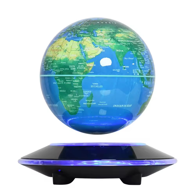 Hot Sale Geography Education Base Bottom Magnetic Levitating Earth Globe Floating World Globe Color Light Levitation Globe